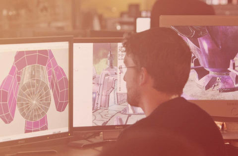 Studium Game Design Game Designer bei der Arbeit