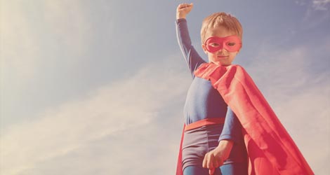 Kind als Superheld