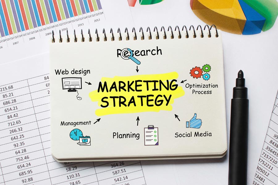 Arbeitsunterlagen eines Medienmanagers:  ... Marketingstrategien und all ihren Facetten, ...